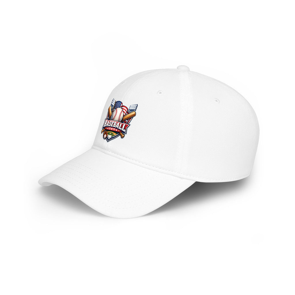 Baseball Emblem Low Profile Cap - Patriotic Baseball Hat