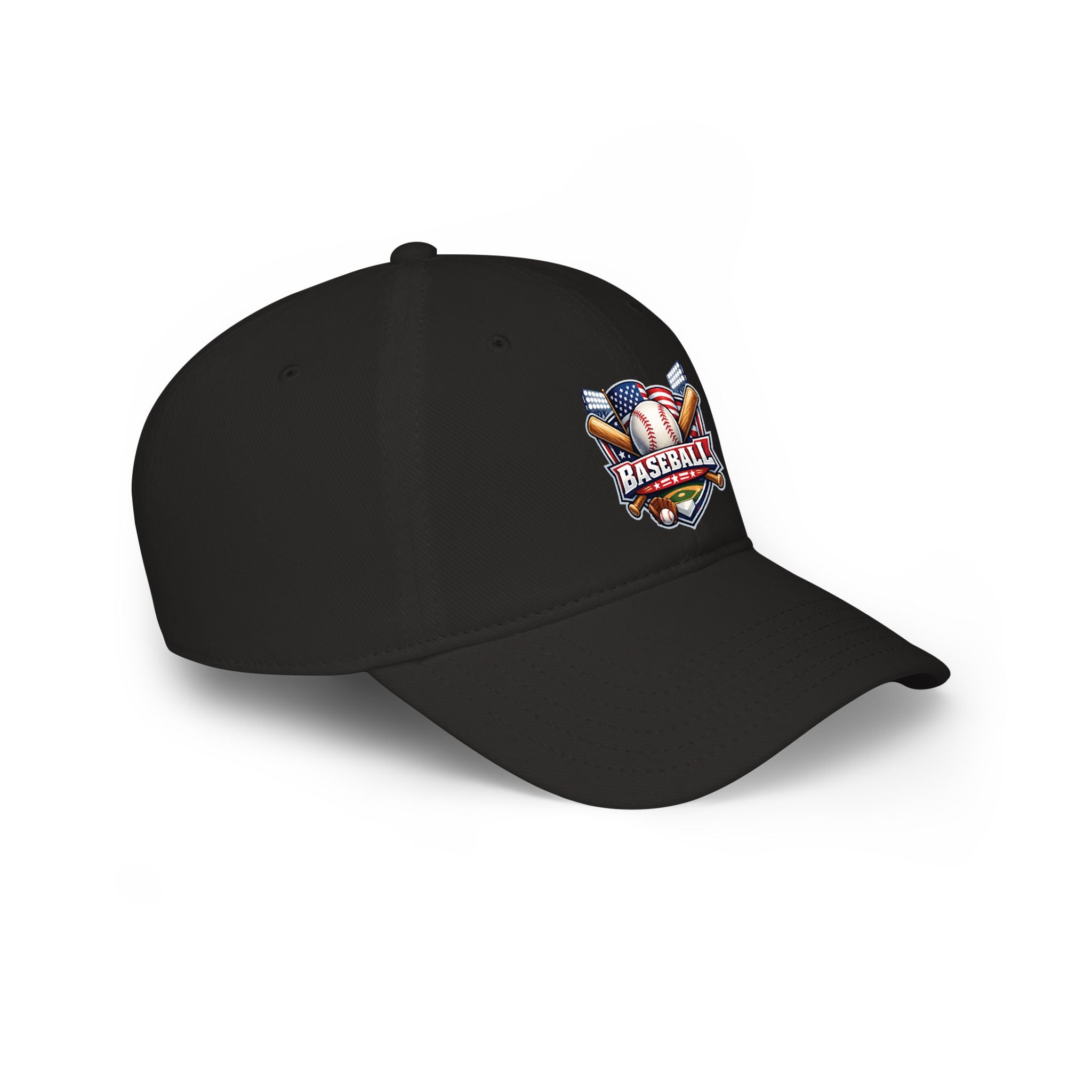 Baseball Emblem Low Profile Cap - Patriotic Baseball Hat