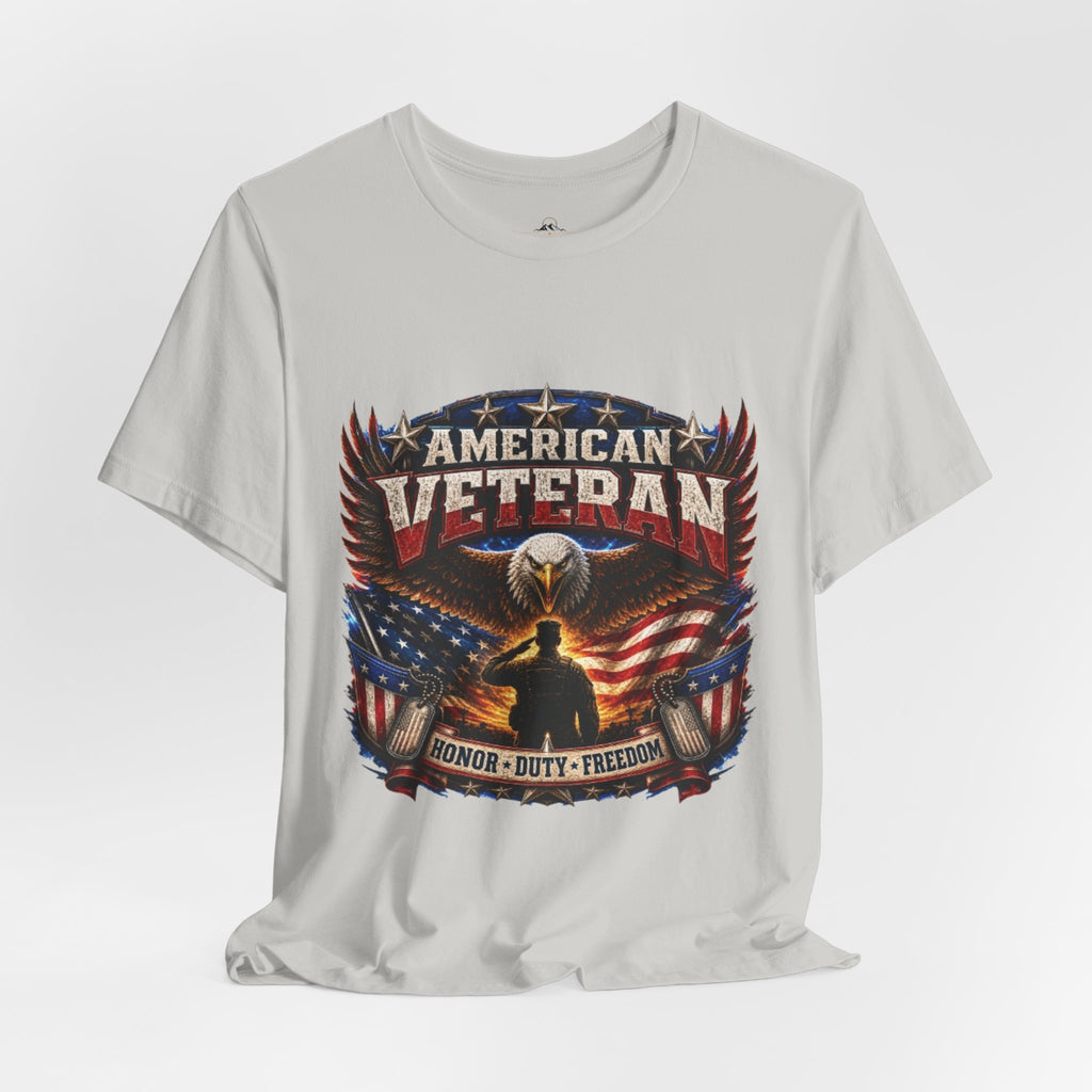 American Veteran T-Shirt - Honor Duty Freedom Patriotic Tee