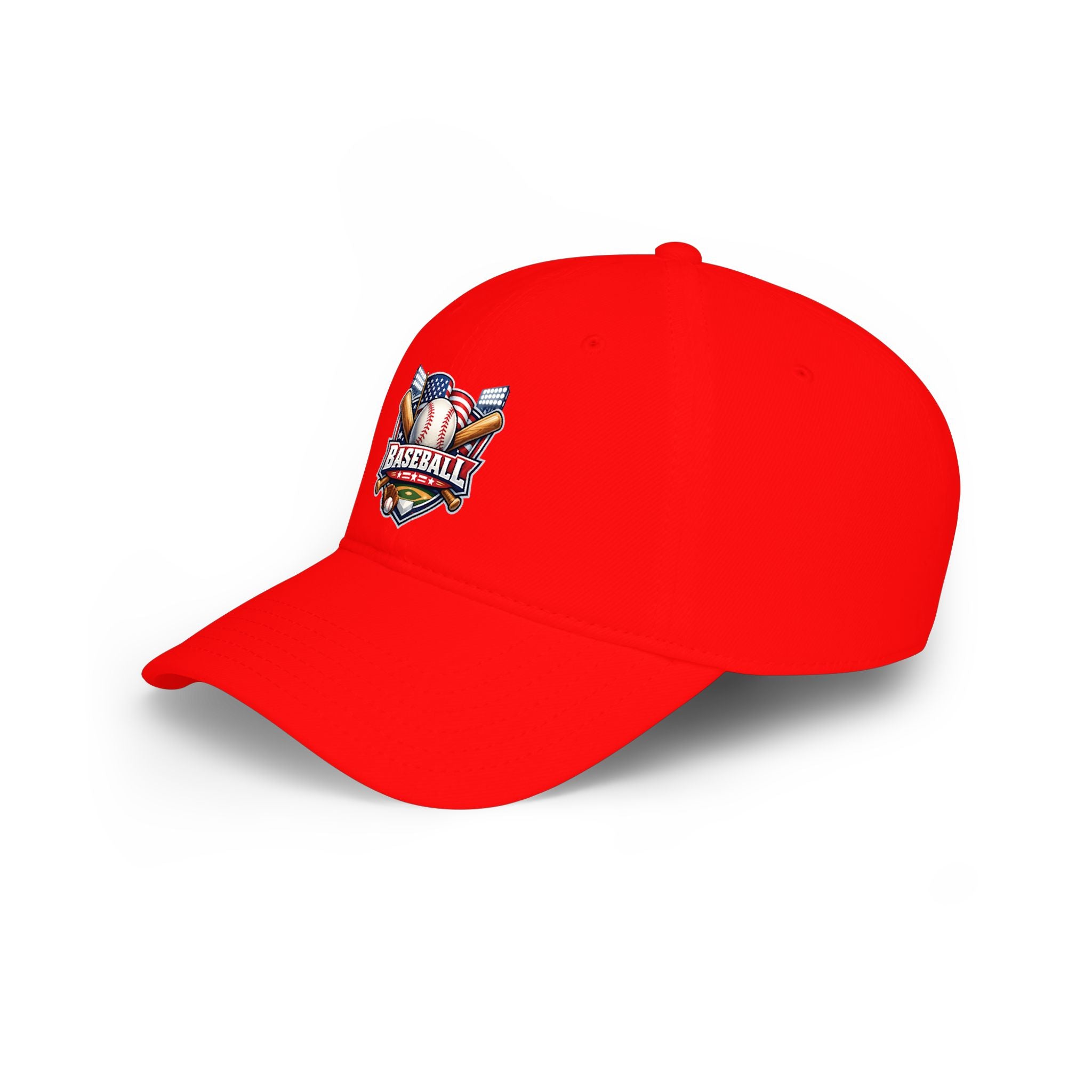 Baseball Emblem Low Profile Cap - Patriotic Baseball Hat