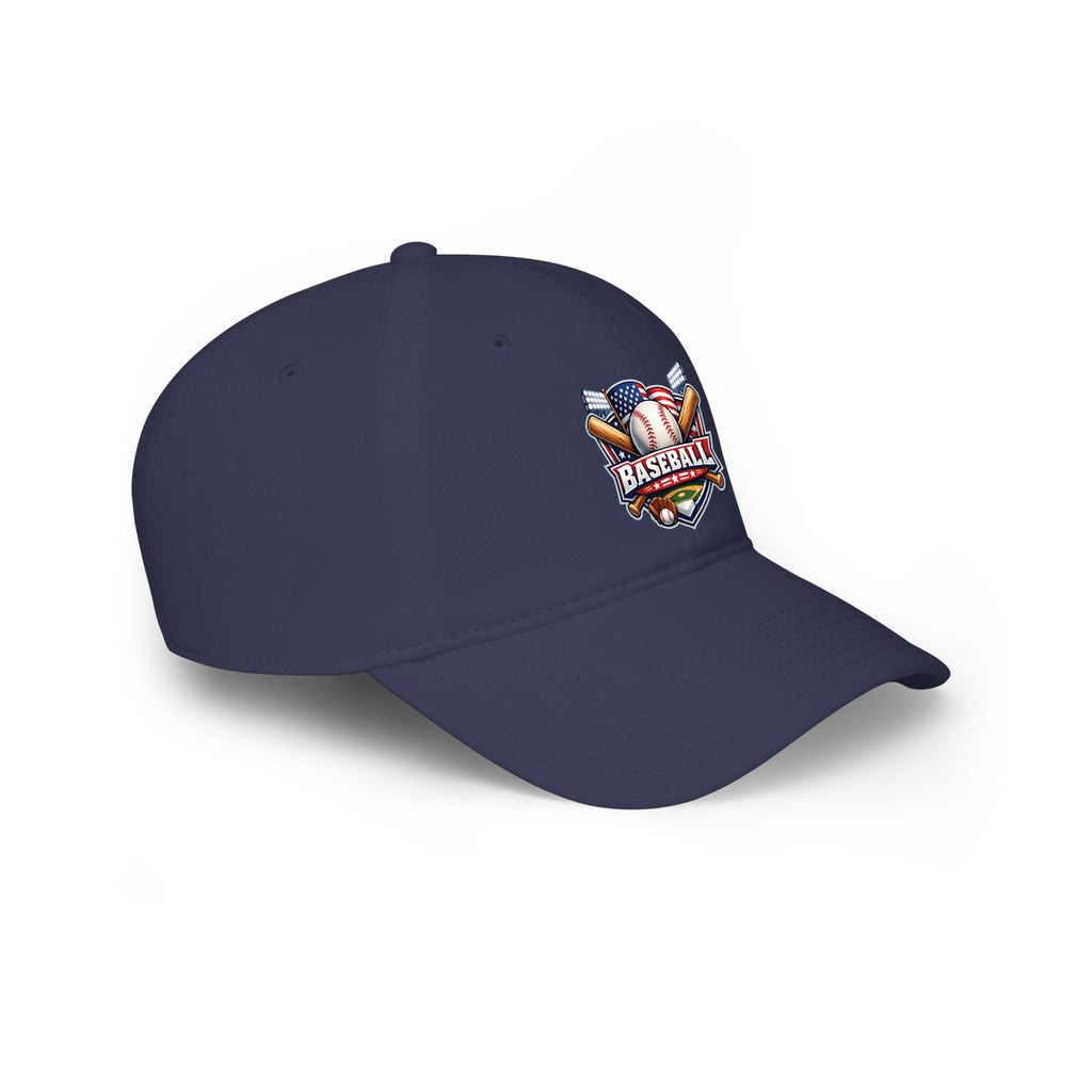 Baseball Emblem Low Profile Cap - Patriotic Baseball Hat