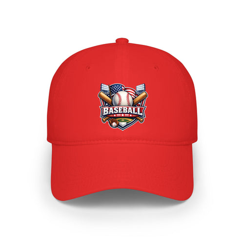 Baseball Emblem Low Profile Cap - Patriotic Baseball Hat