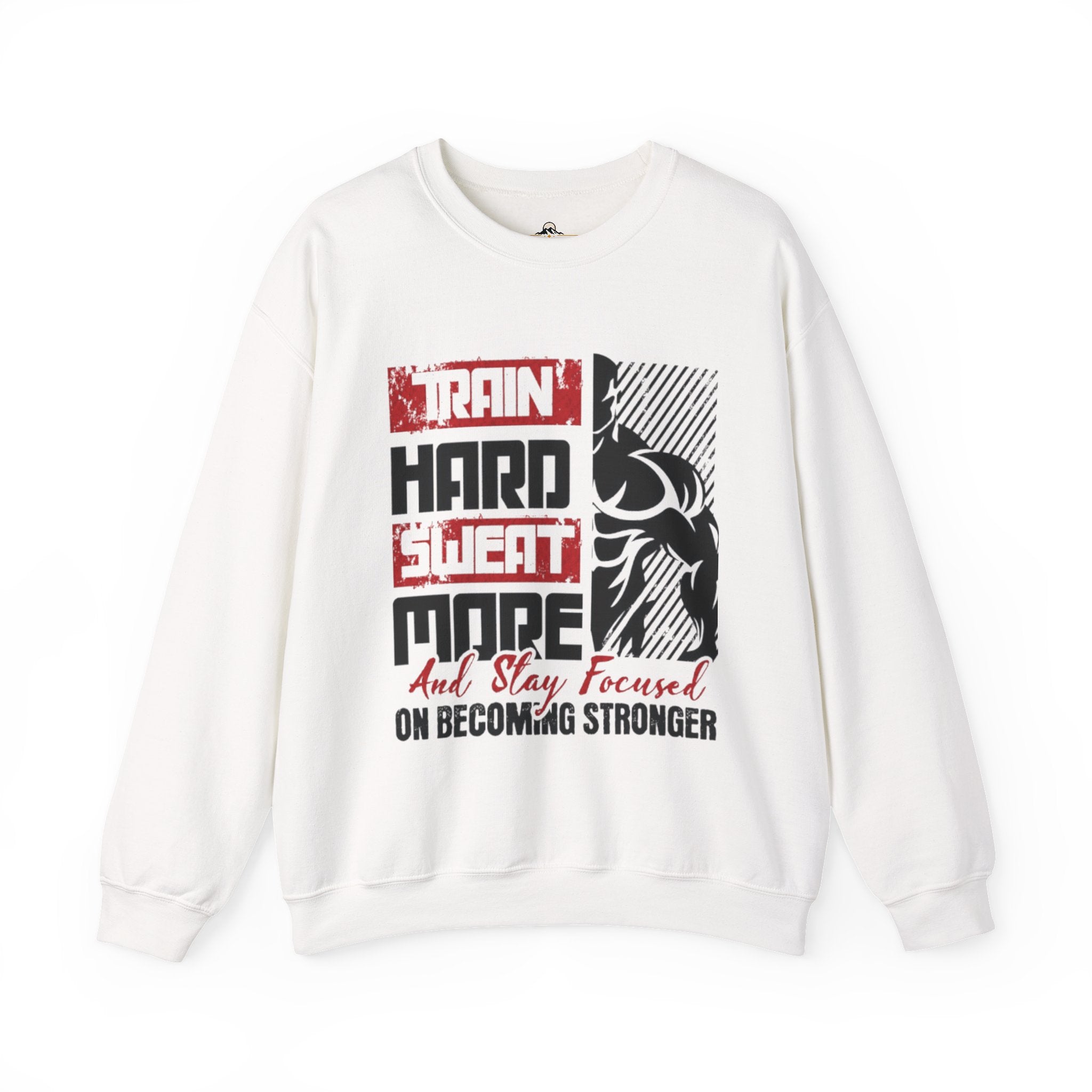 Workout Sweatshirt - "Train Hard, Sweat More" Motivational Gym Crewneck