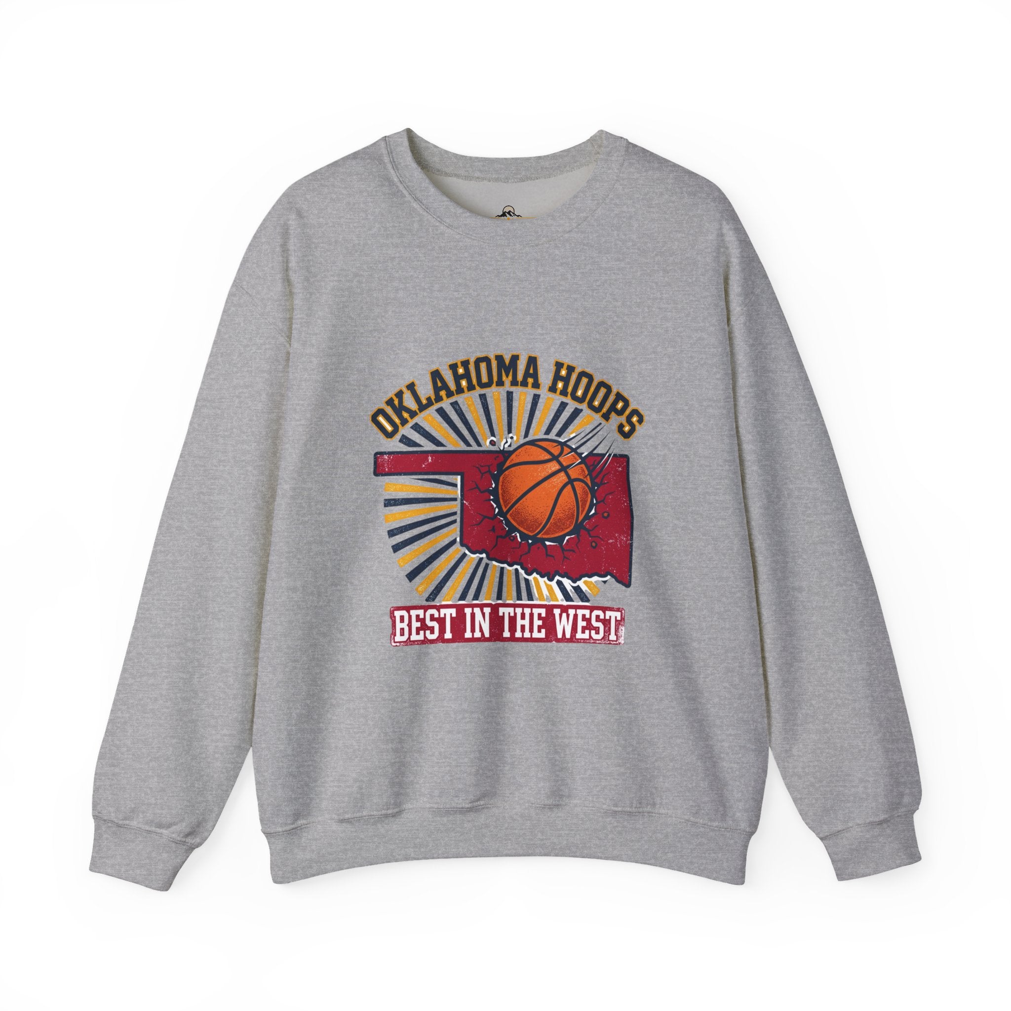 Oklahoma Hoops Crewneck Sweatshirt | Best in the West, OKC Pride, Vintage Distressed