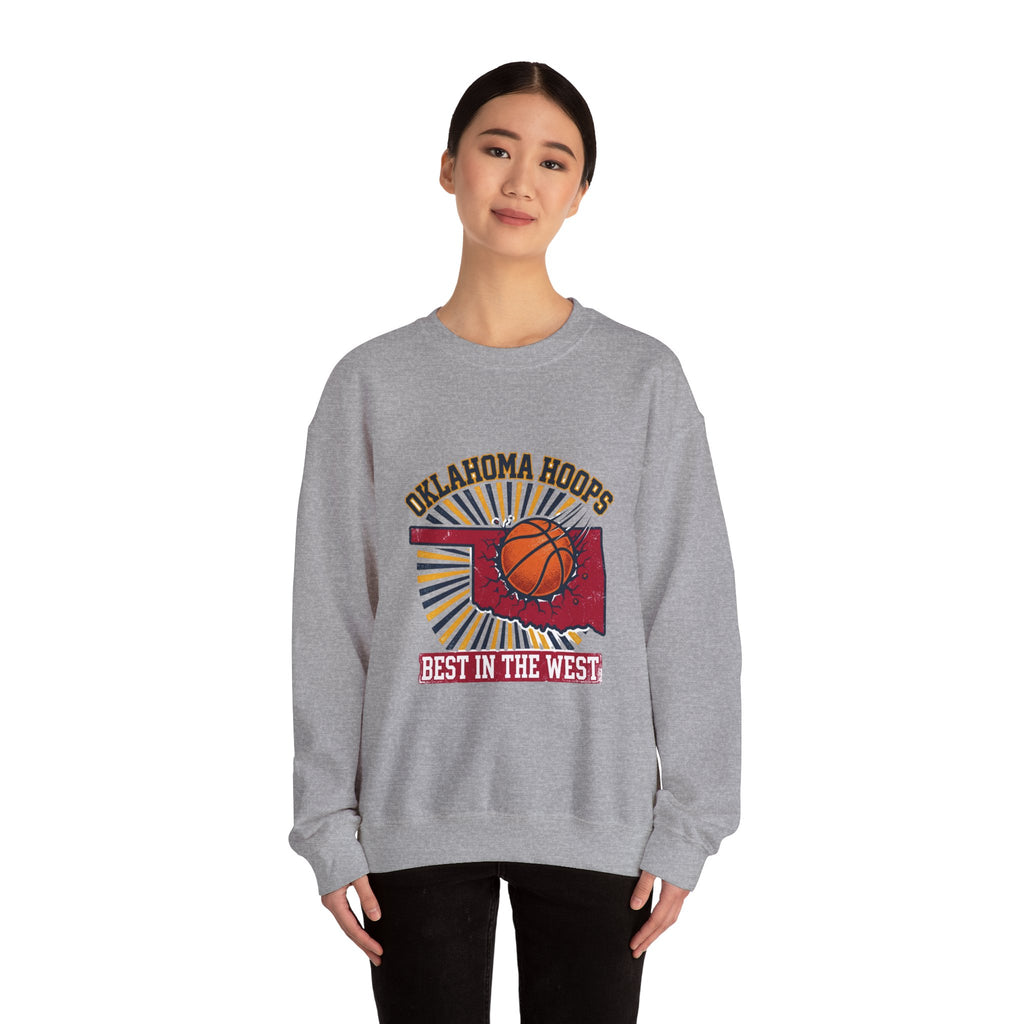 Oklahoma Hoops Crewneck Sweatshirt | Best in the West, OKC Pride, Vintage Distressed