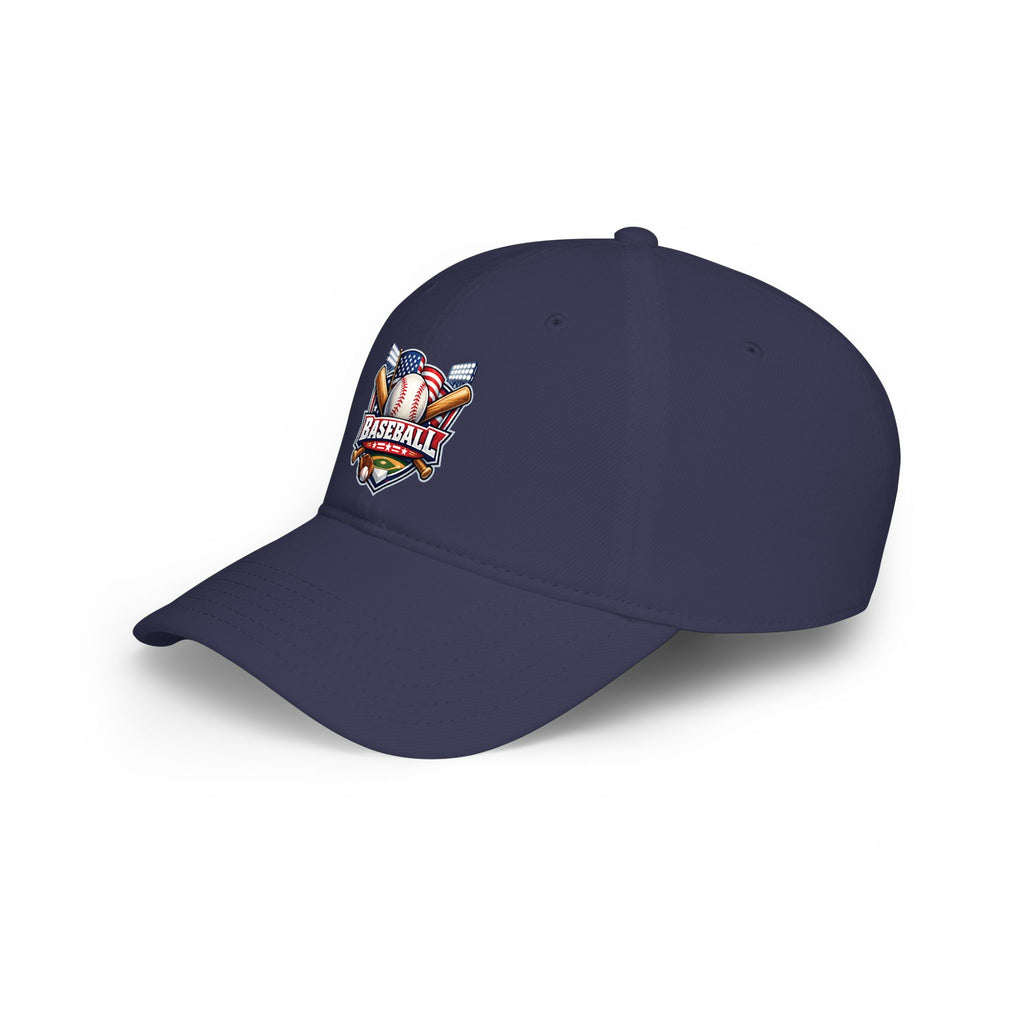 Baseball Emblem Low Profile Cap - Patriotic Baseball Hat
