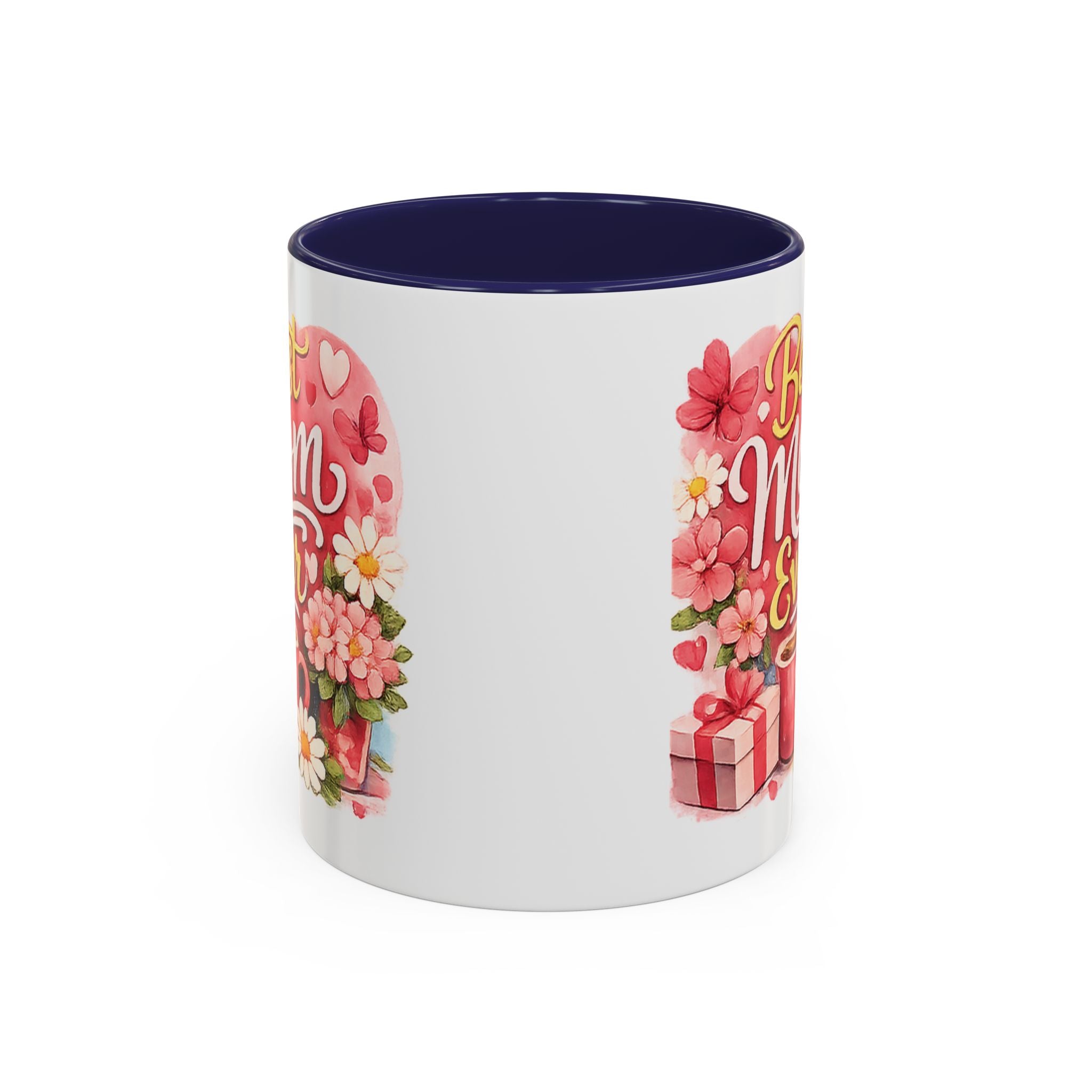 Mother's Day Coffee Mug - Happy Mother's Day Mom Gift with Floral Illustration (11/15oz)
