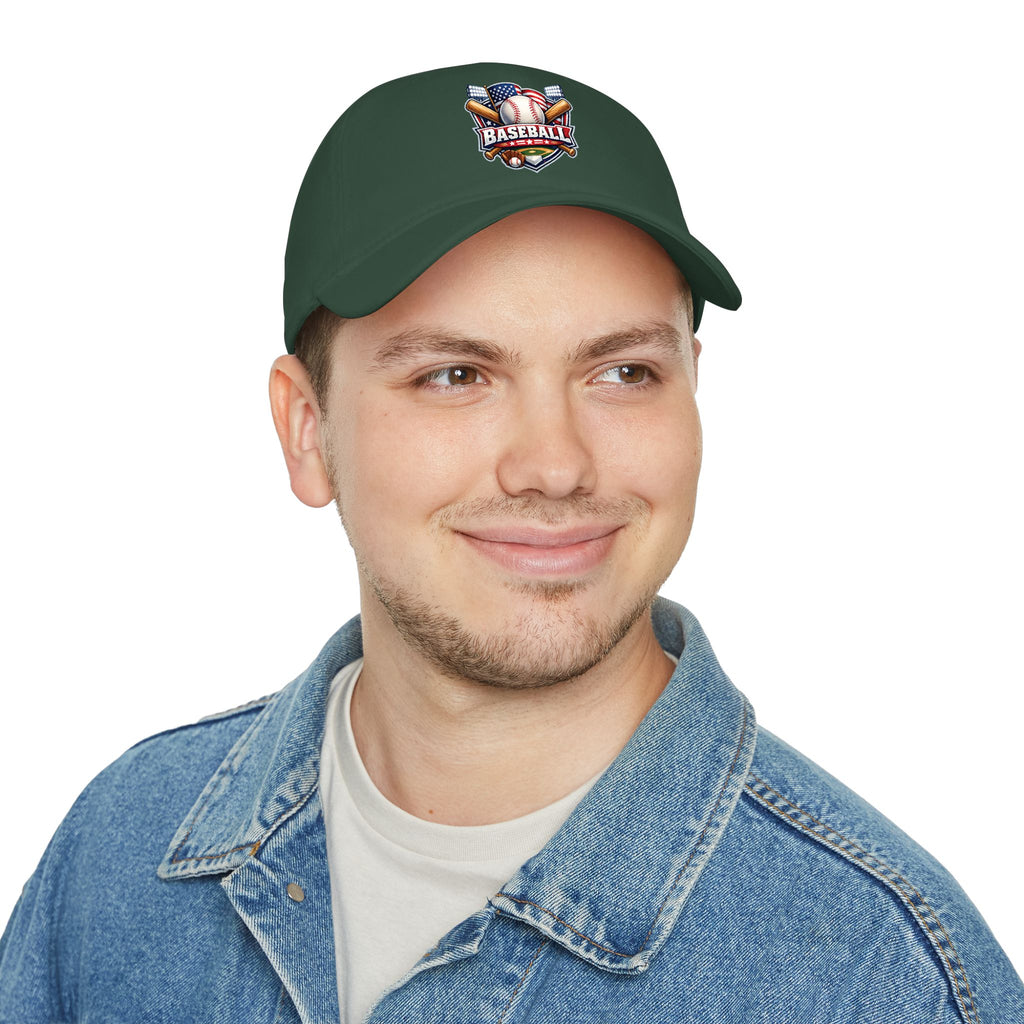 Baseball Emblem Low Profile Cap - Patriotic Baseball Hat