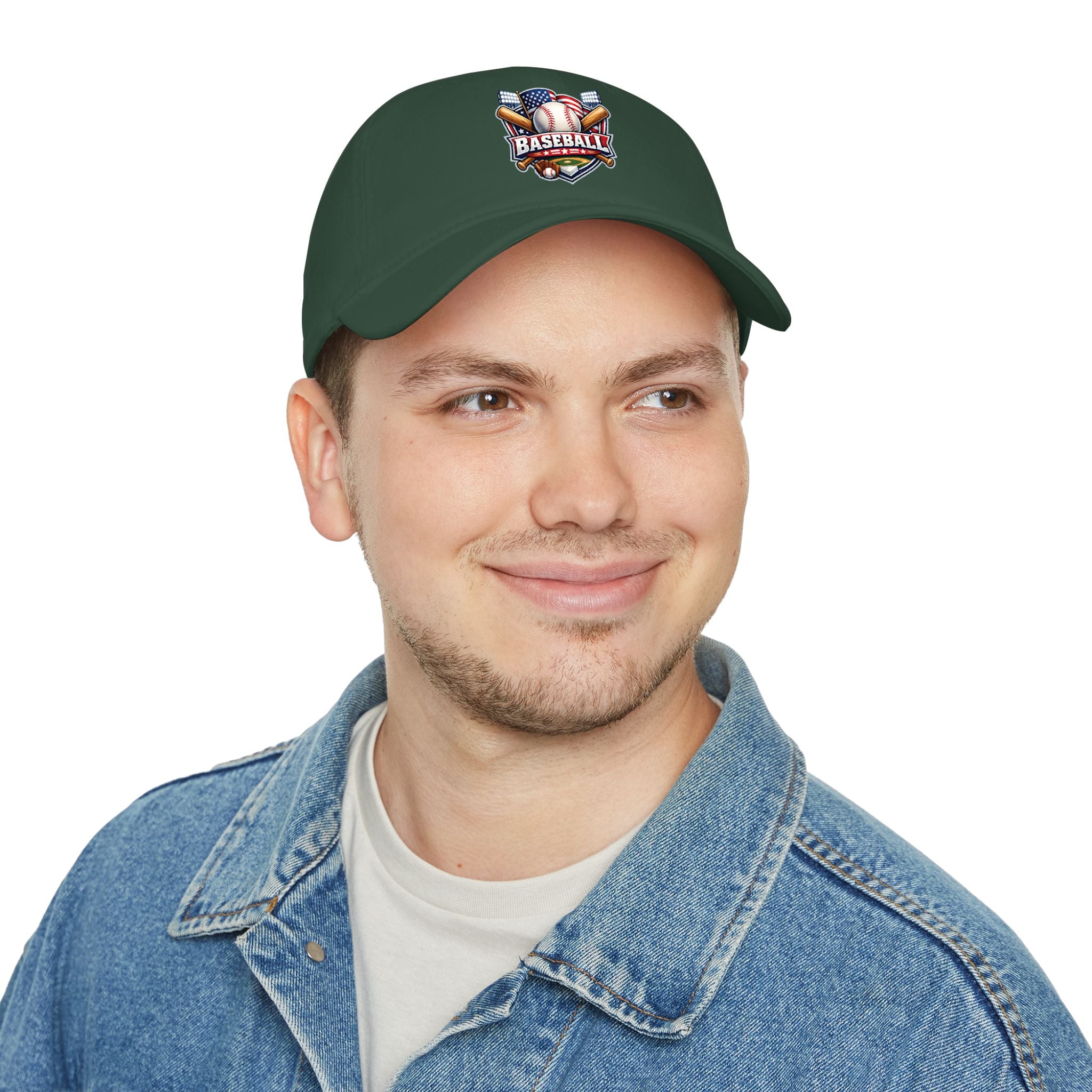 Baseball Emblem Low Profile Cap - Patriotic Baseball Hat