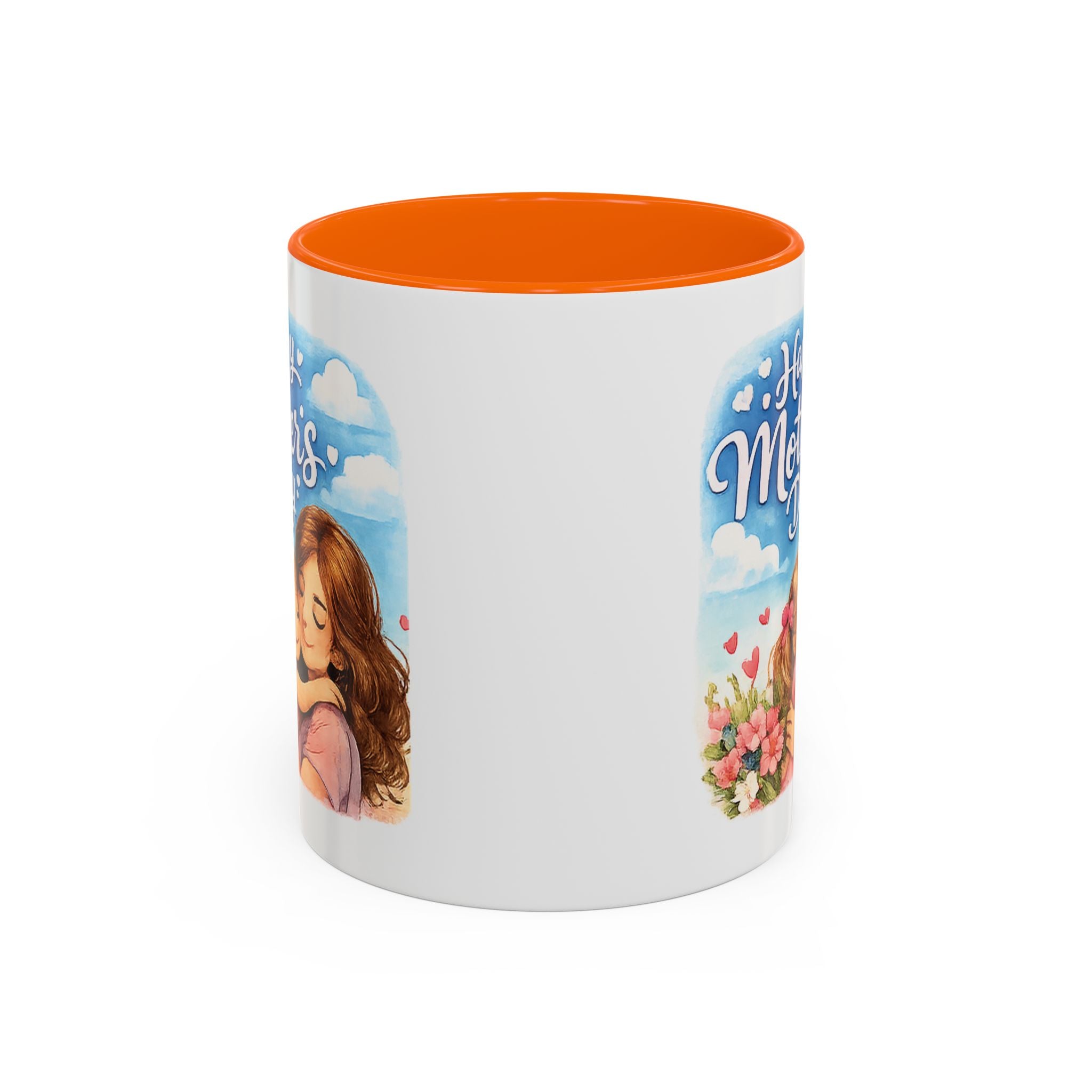 Mother's Day Coffee Mug - "Happy Mother's Day" Mom & Child Floral Accent Mug (11/15oz)