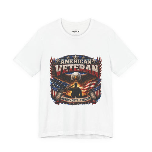 American Veteran T-Shirt - Honor Duty Freedom Patriotic Tee