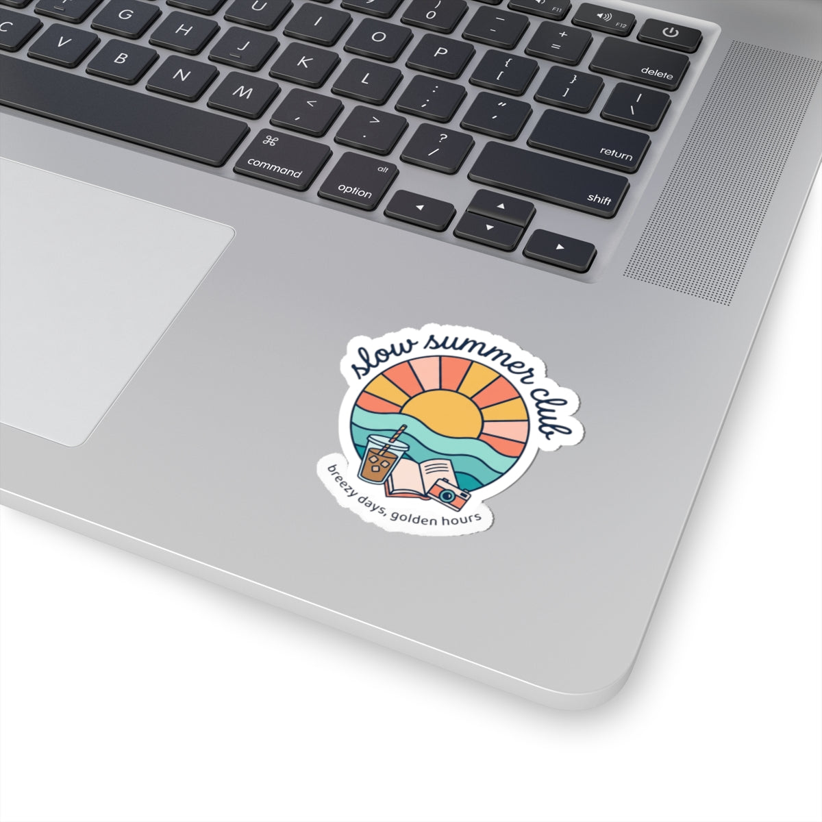 slow summer club Kiss-Cut Stickers | summer aesthetic, pastel coastal vibes