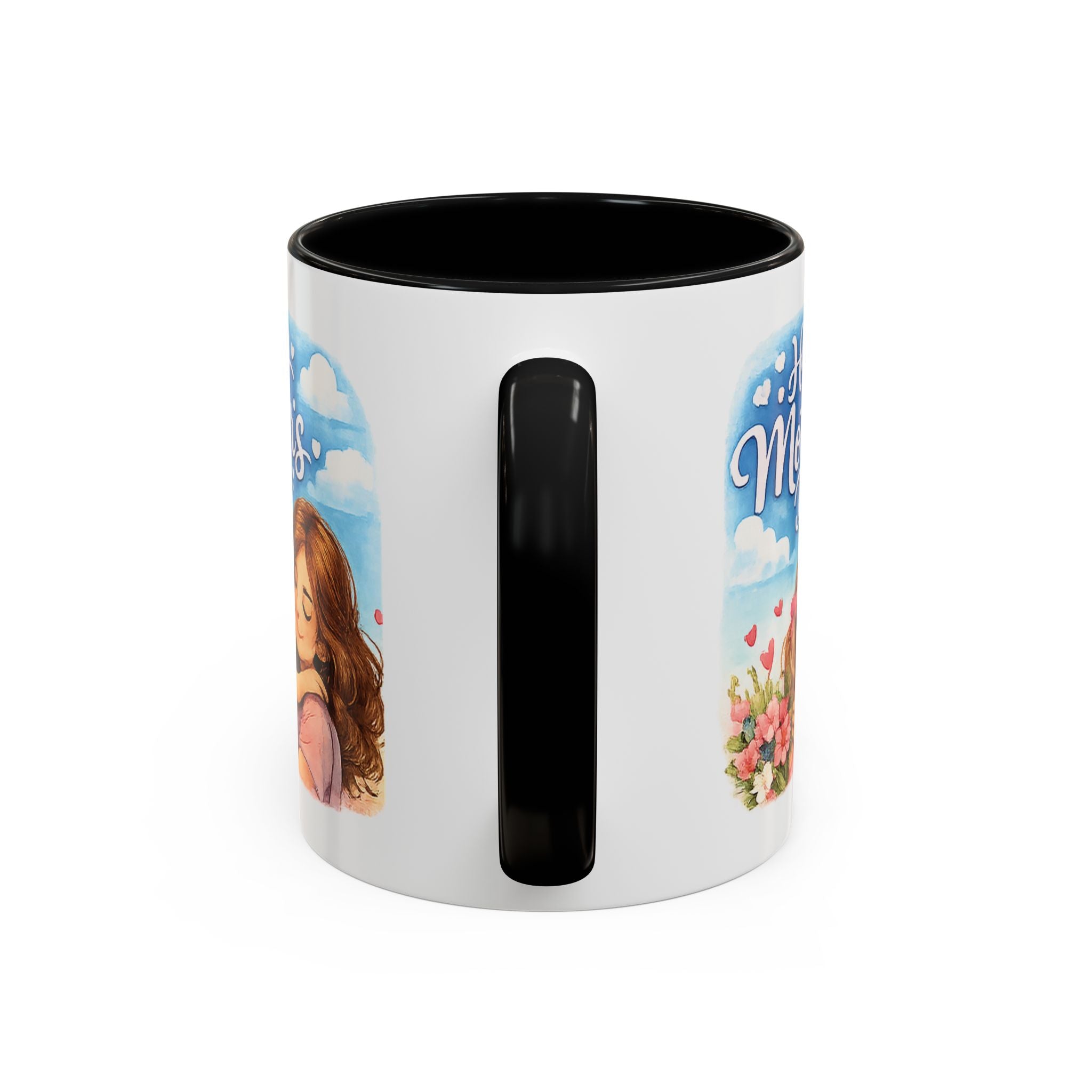 Mother's Day Coffee Mug - "Happy Mother's Day" Mom & Child Floral Accent Mug (11/15oz)