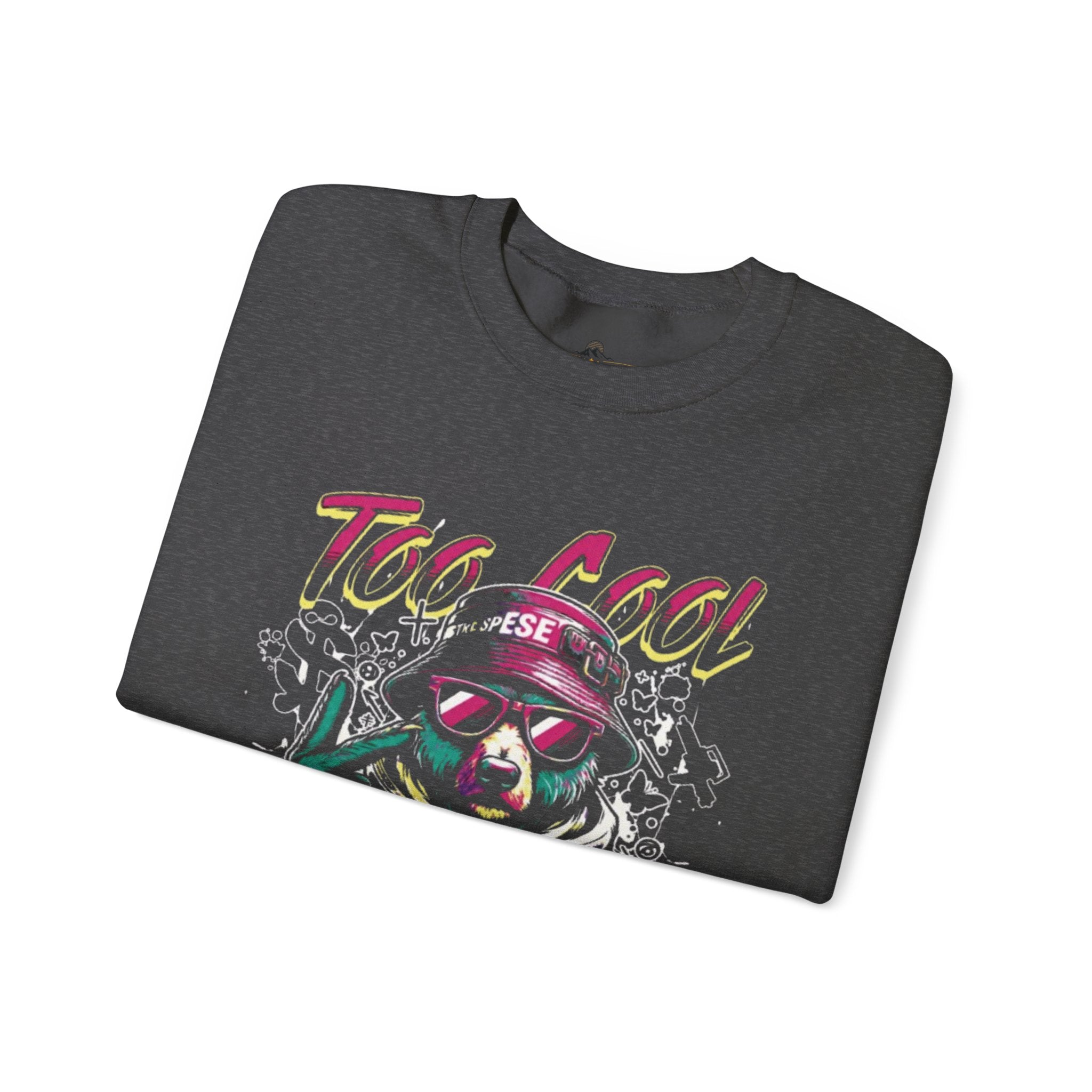 Crewneck Sweatshirt - 'Too Cool to Be Nice' Retro Bear Streetwear