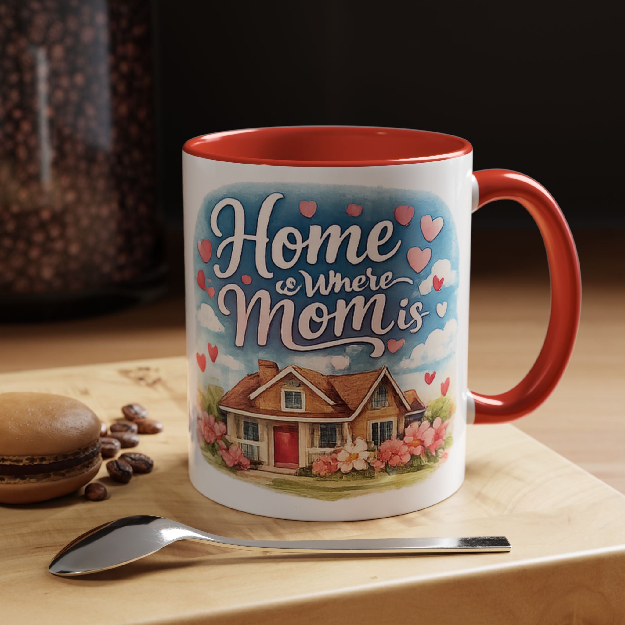 Home Is Where Mom Is Accent Coffee Mug - Mother's Day Gift