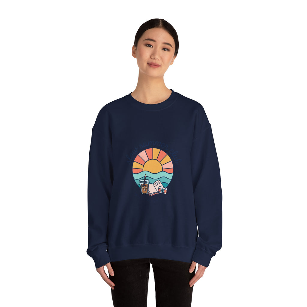 sunset beach crest Crewneck Sweatshirt | summer aesthetic, retro pastel