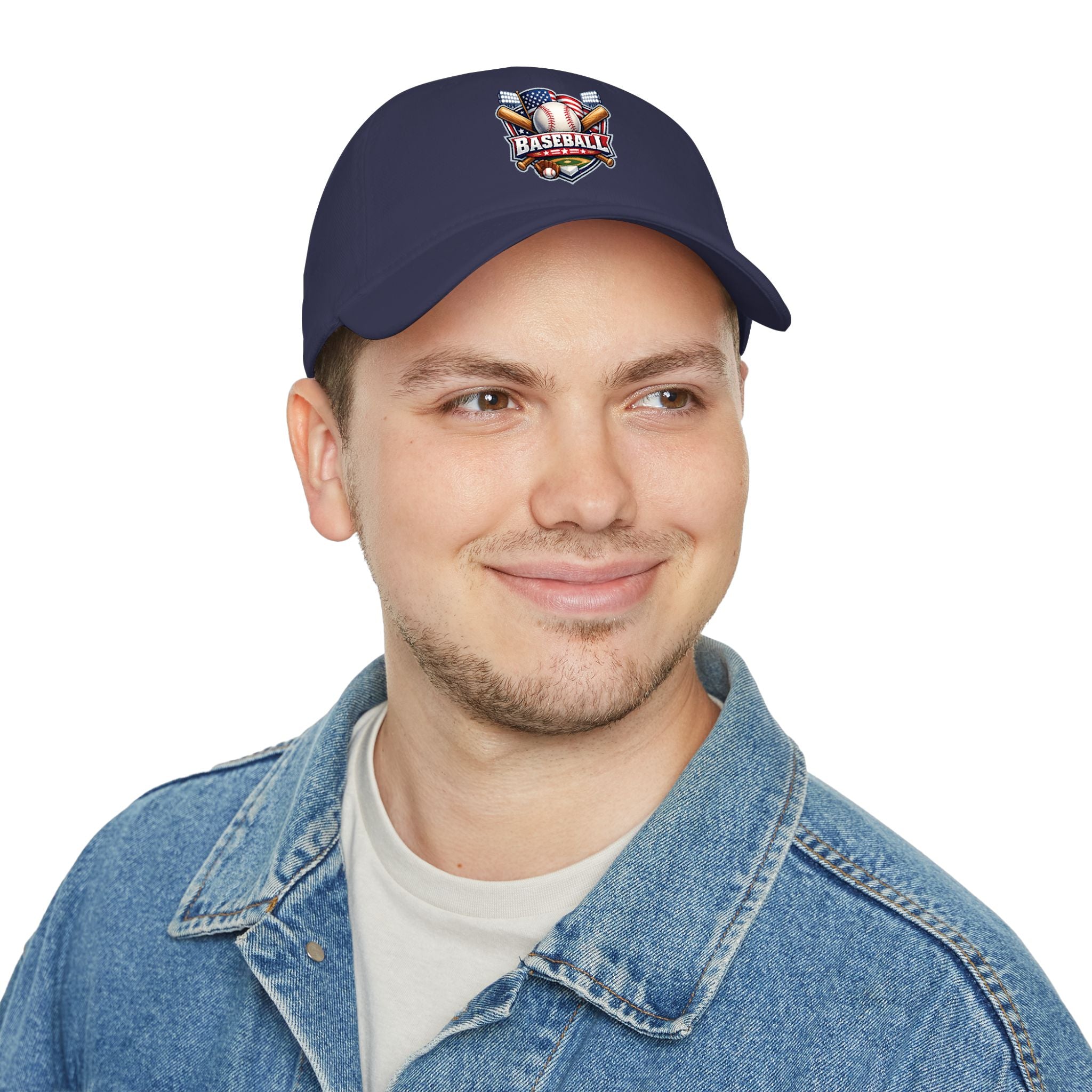 Baseball Emblem Low Profile Cap - Patriotic Baseball Hat