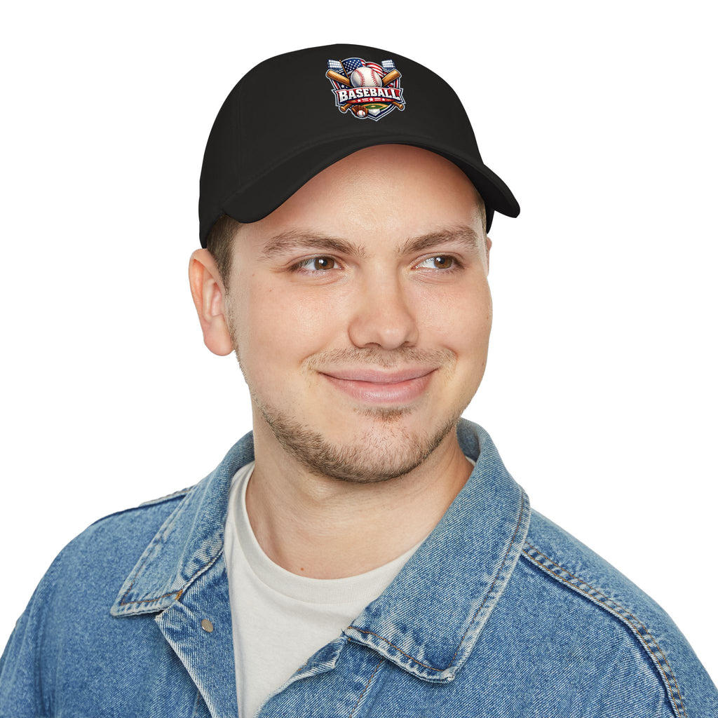 Baseball Emblem Low Profile Cap - Patriotic Baseball Hat