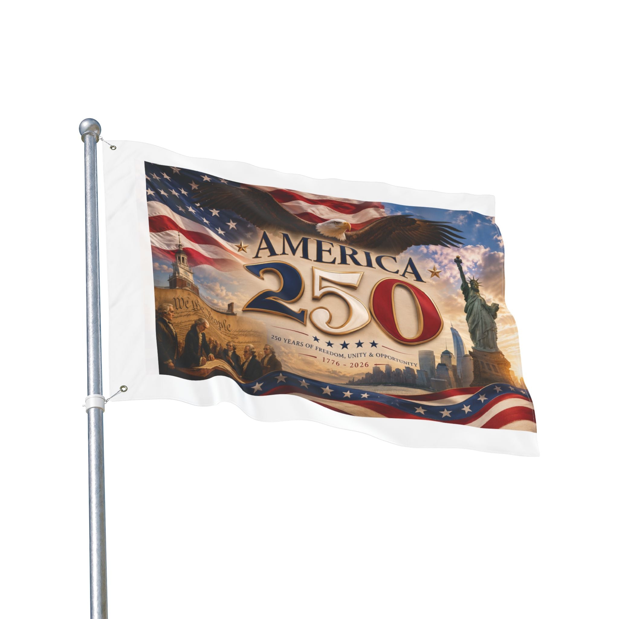 America 250 Commemorative Flag - Double-Sided 250th Anniversary Patriotic Banner