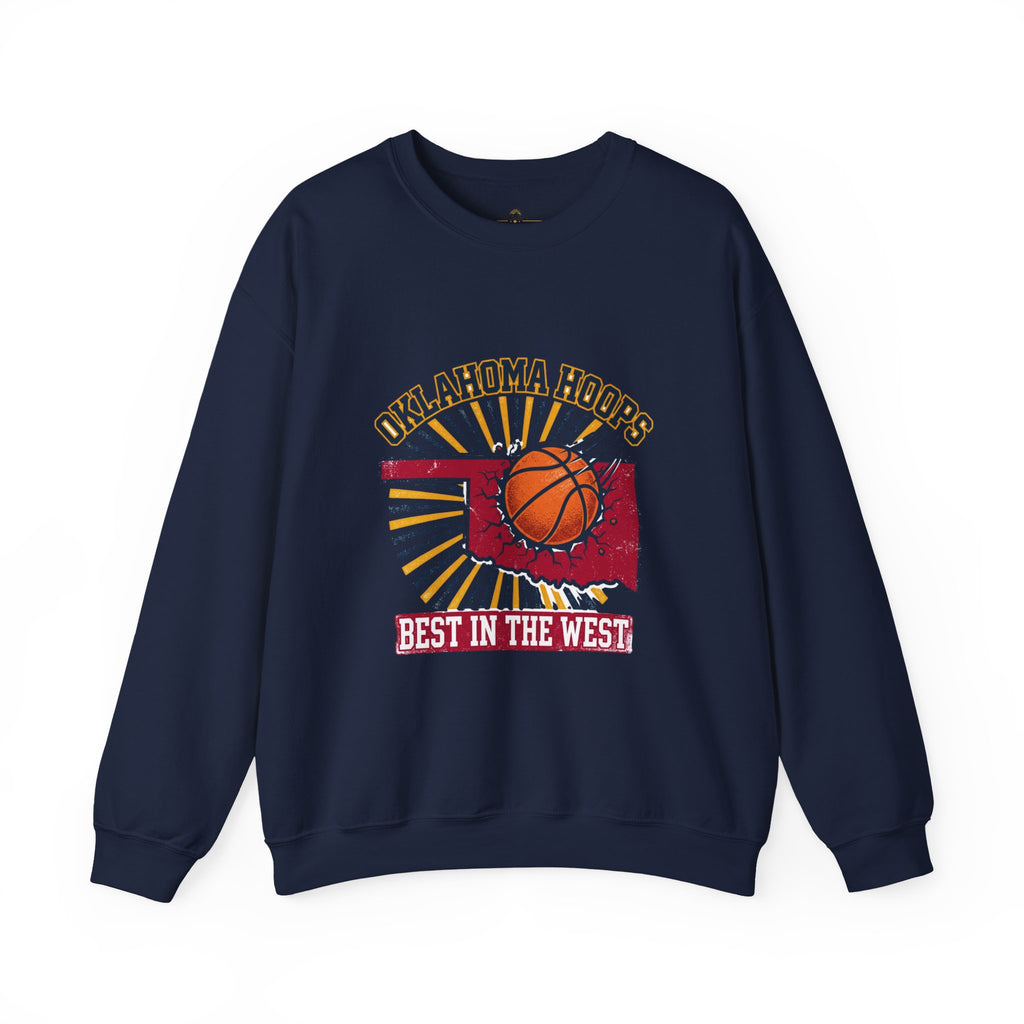Oklahoma Hoops Crewneck Sweatshirt | Best in the West, OKC Pride, Vintage Distressed