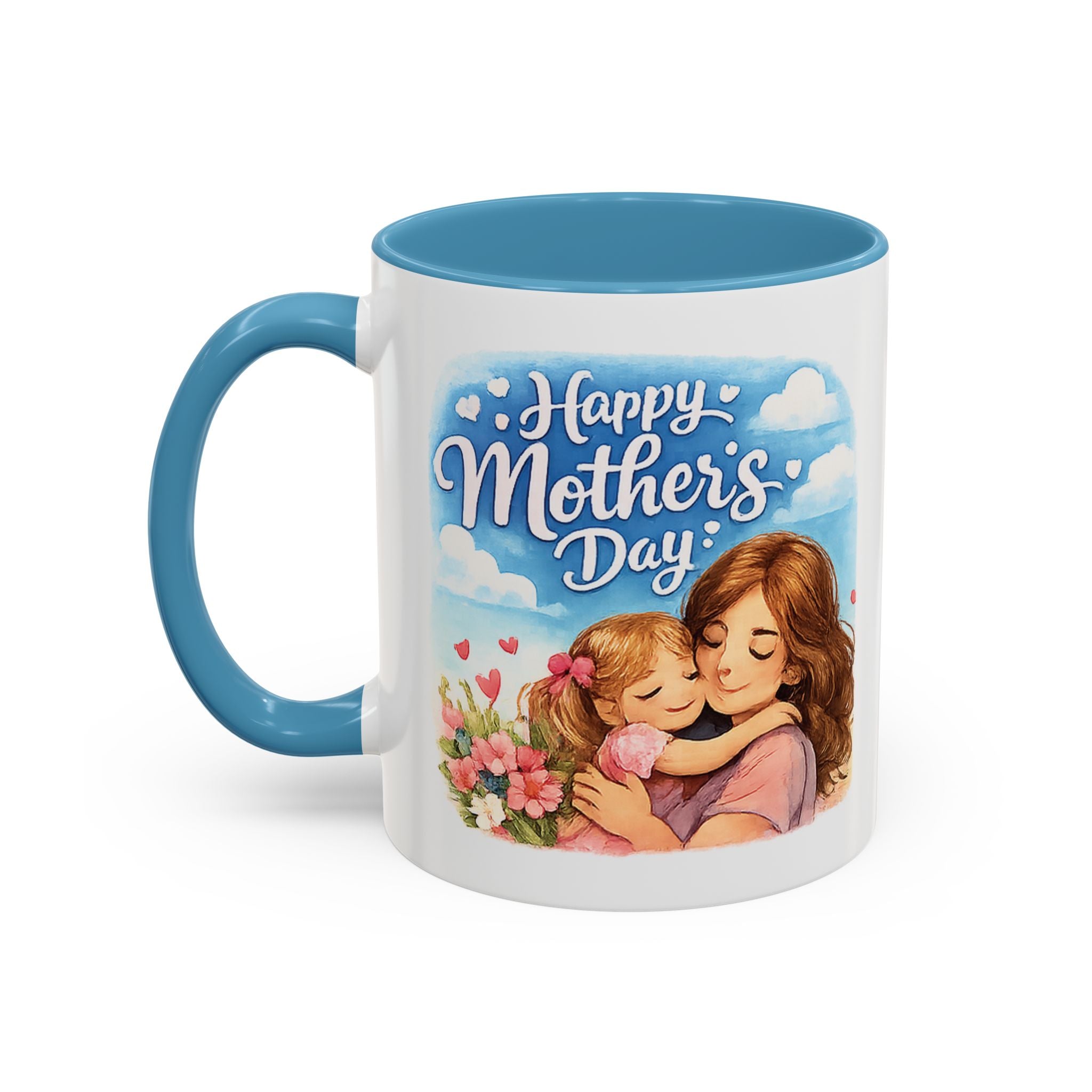Mother's Day Coffee Mug - "Happy Mother's Day" Mom & Child Floral Accent Mug (11/15oz)