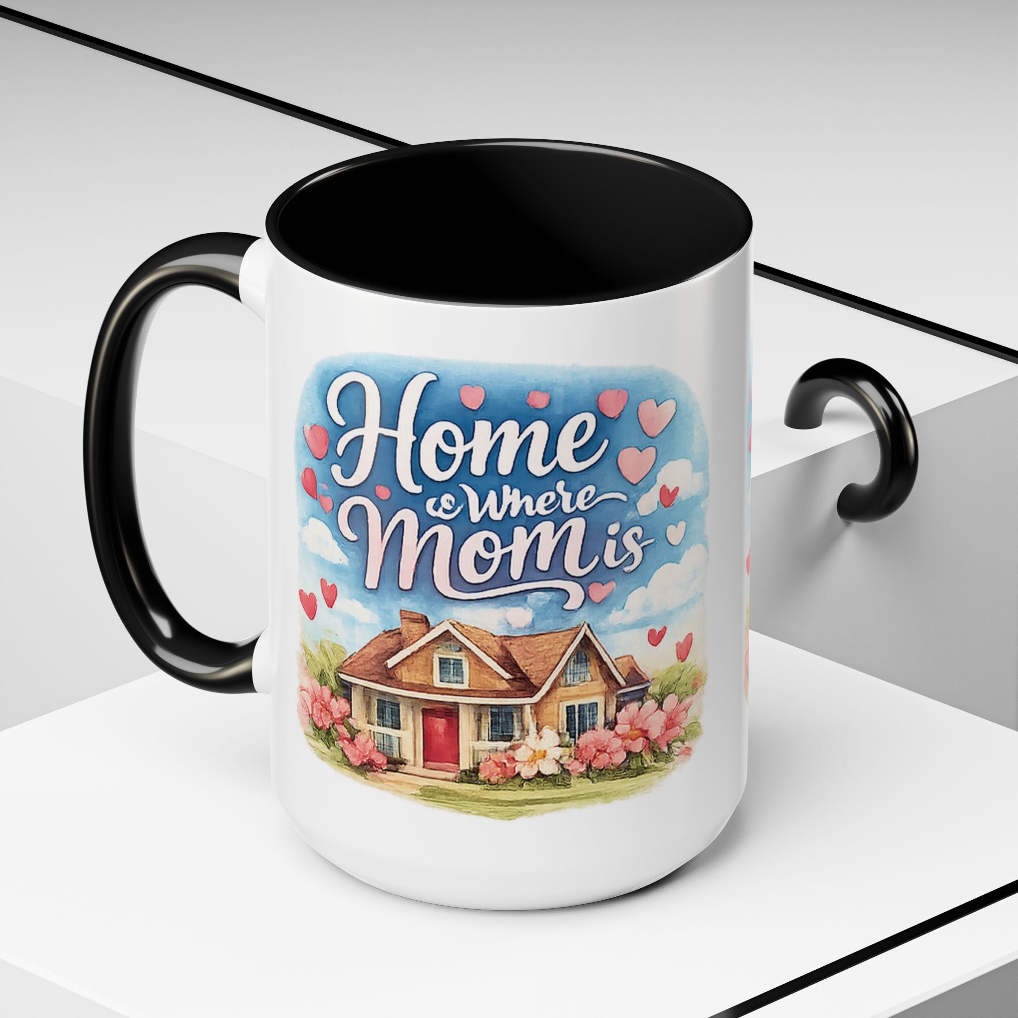 Home Is Where Mom Is Accent Coffee Mug - Mother's Day Gift