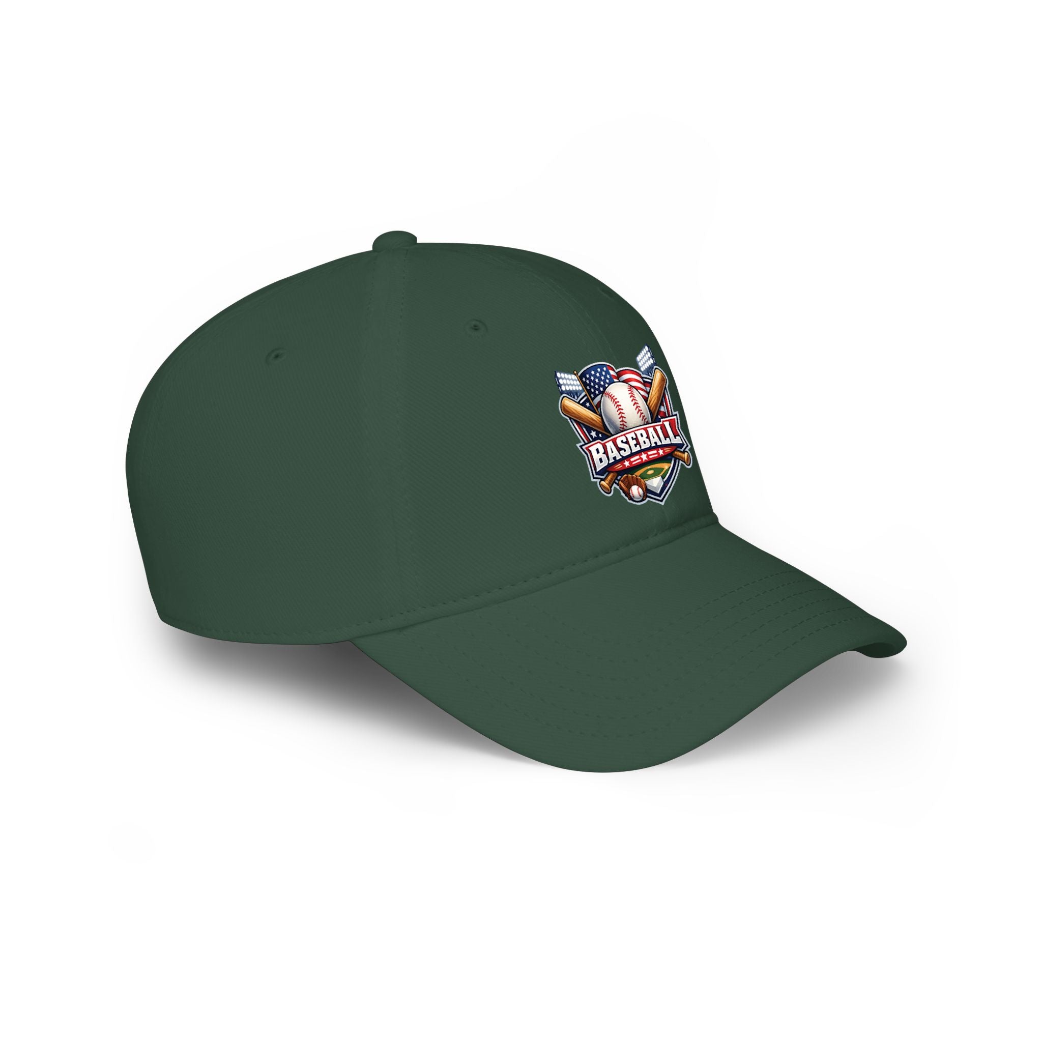 Baseball Emblem Low Profile Cap - Patriotic Baseball Hat