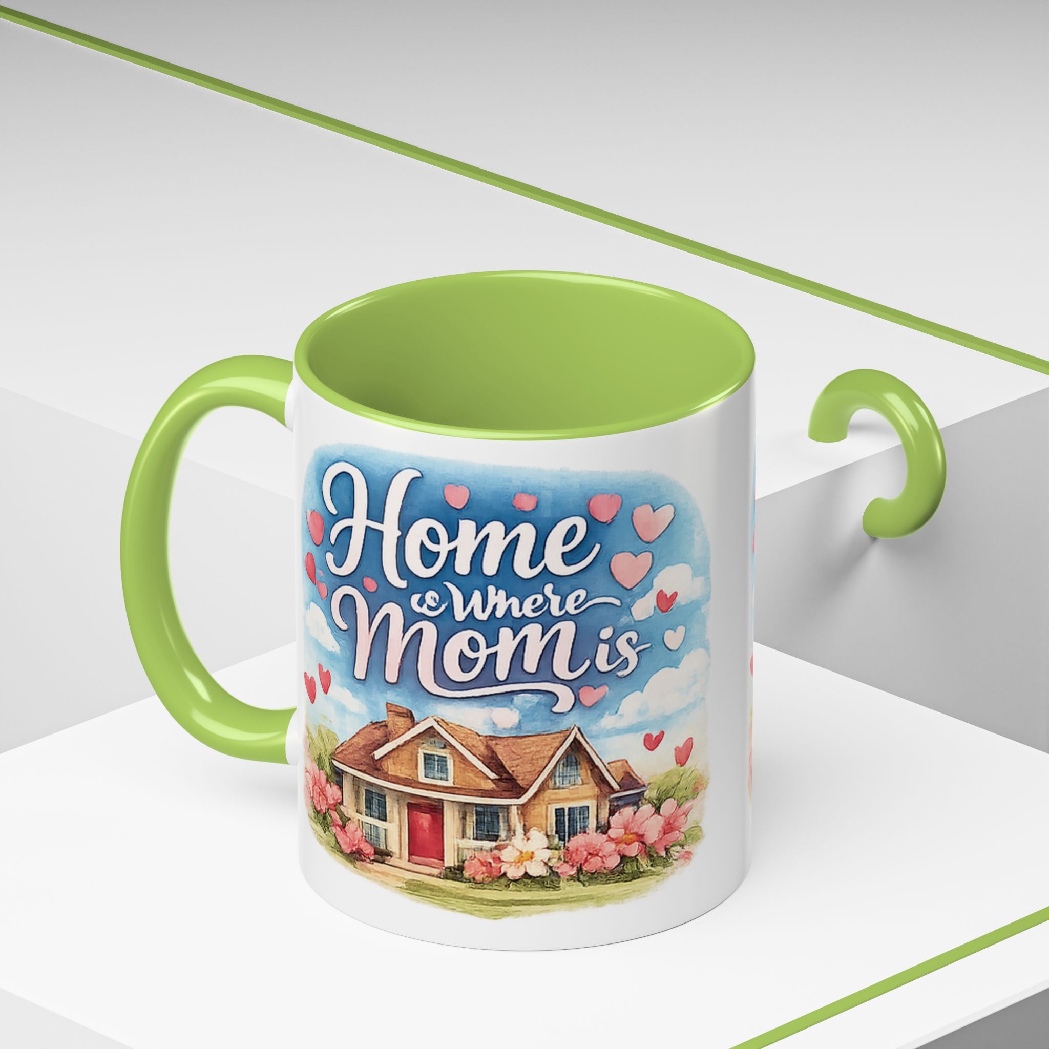 Home Is Where Mom Is Accent Coffee Mug - Mother's Day Gift