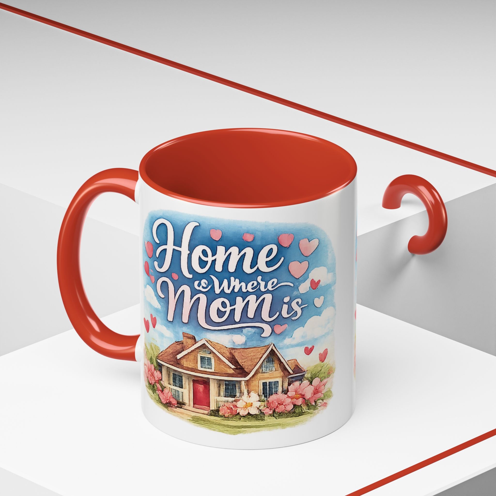 Home Is Where Mom Is Accent Coffee Mug - Mother's Day Gift