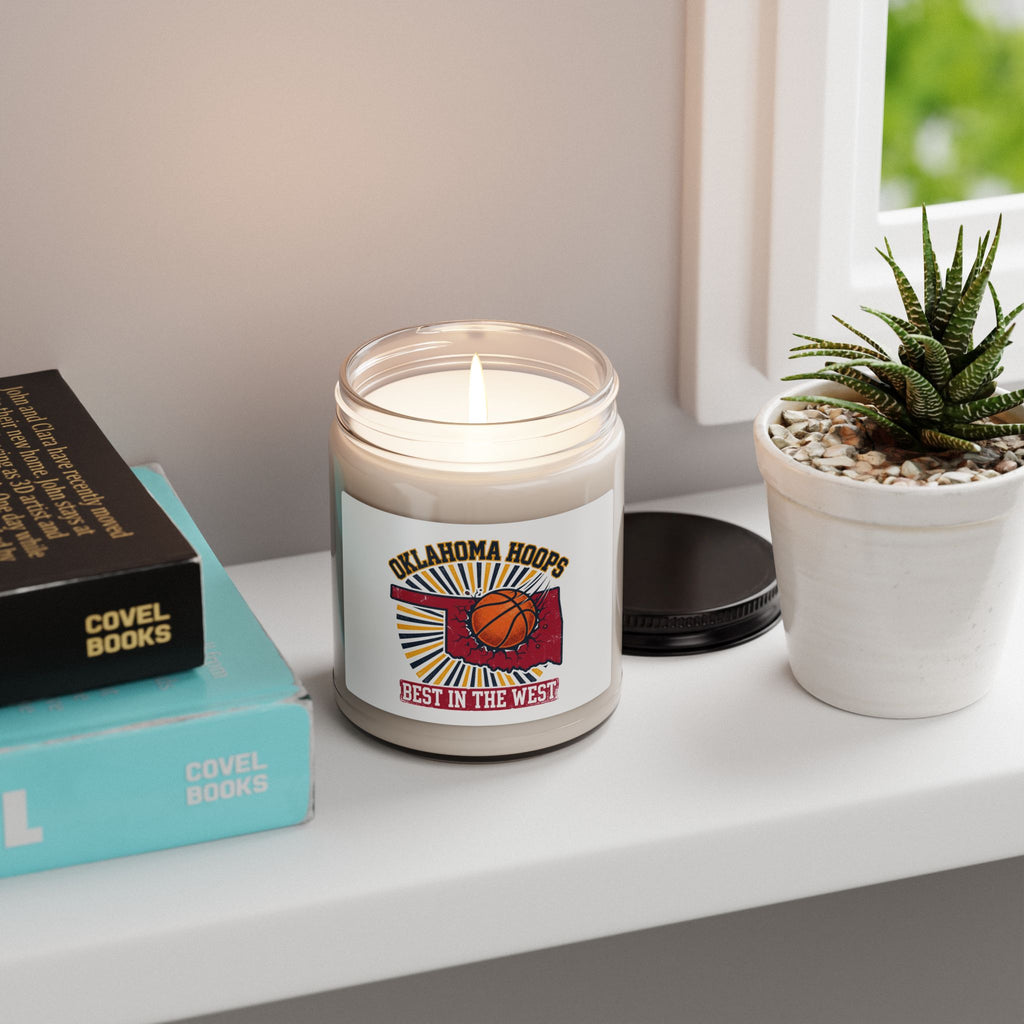 Oklahoma Hoops Candle, Soy 9oz | Best in the West, Vintage Basketball