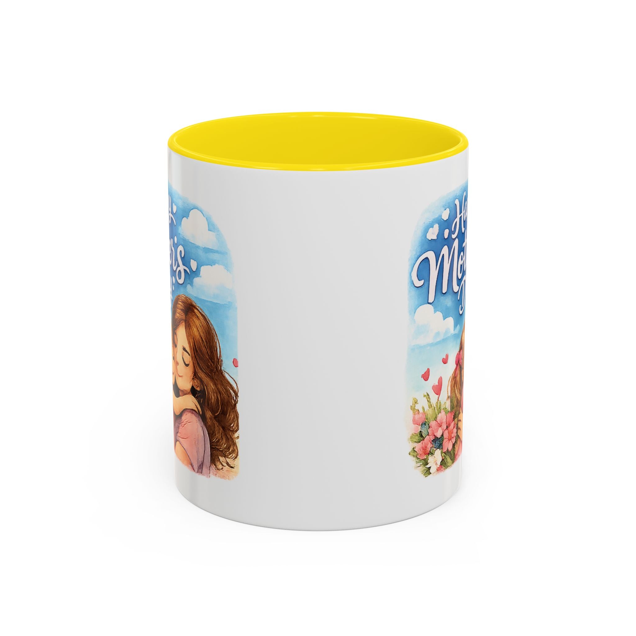 Mother's Day Coffee Mug - "Happy Mother's Day" Mom & Child Floral Accent Mug (11/15oz)