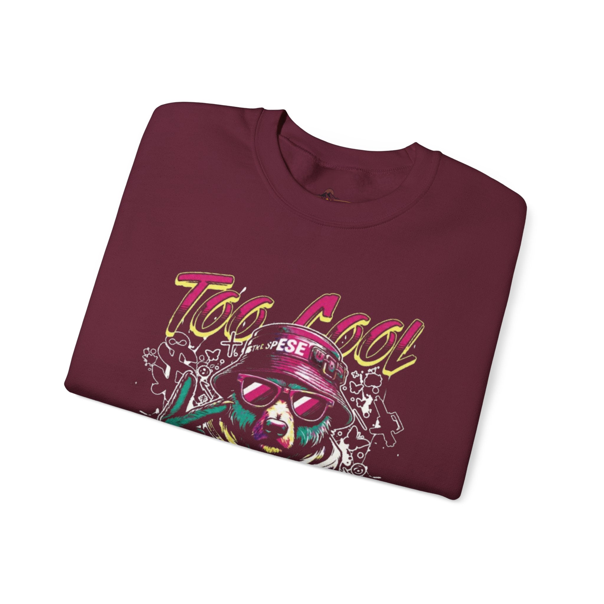 Crewneck Sweatshirt - 'Too Cool to Be Nice' Retro Bear Streetwear