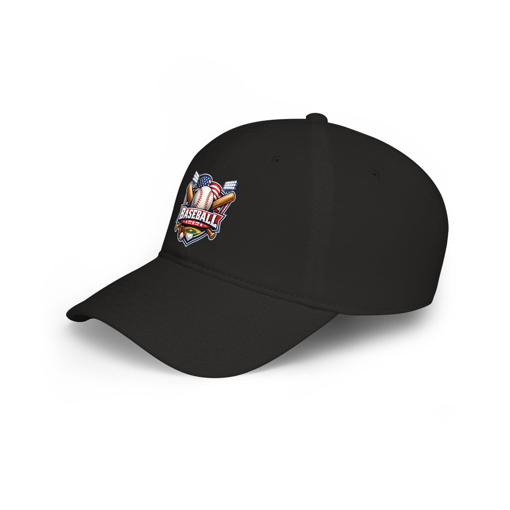 Baseball Emblem Low Profile Cap - Patriotic Baseball Hat