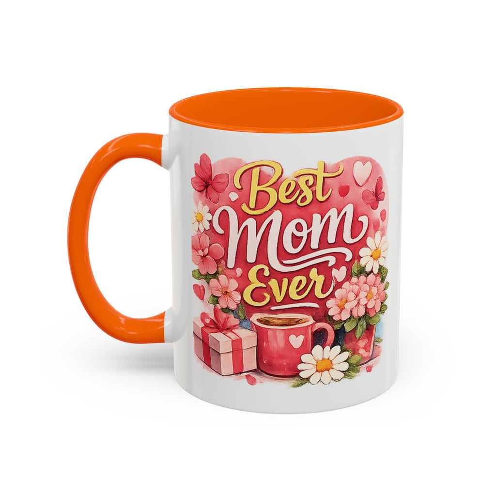 Mother's Day Coffee Mug - Happy Mother's Day Mom Gift with Floral Illustration (11/15oz)