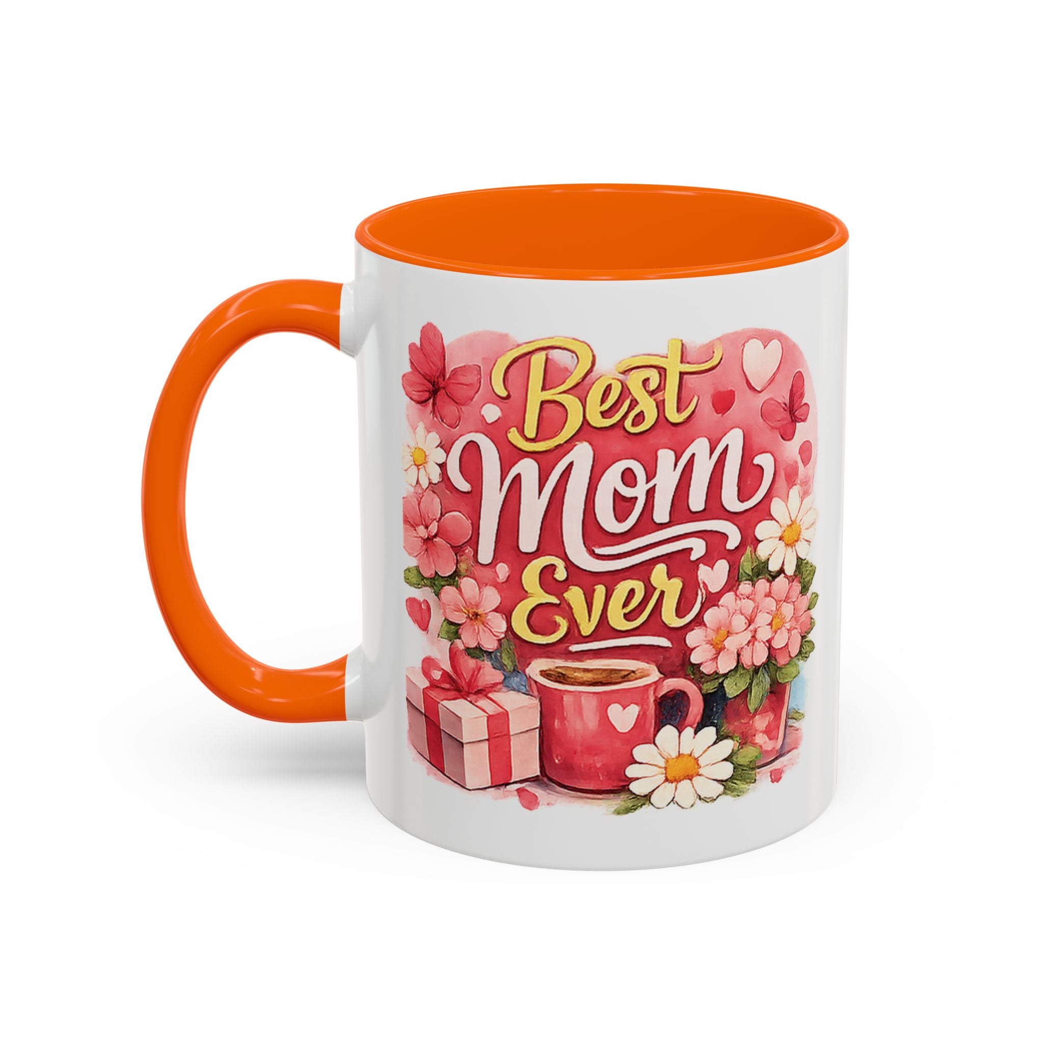 Mother's Day Coffee Mug - Happy Mother's Day Mom Gift with Floral Illustration (11/15oz)