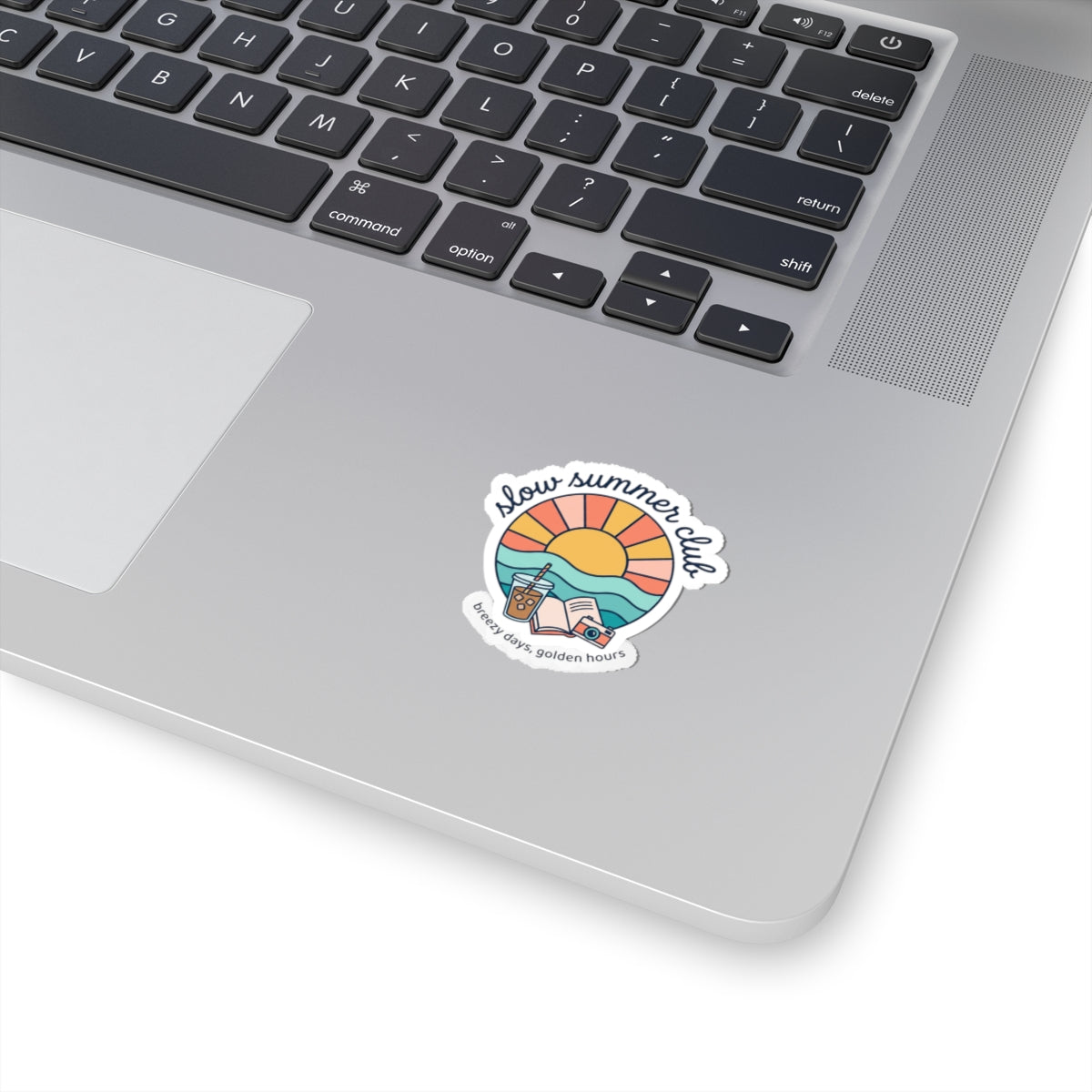 slow summer club Kiss-Cut Stickers | summer aesthetic, pastel coastal vibes