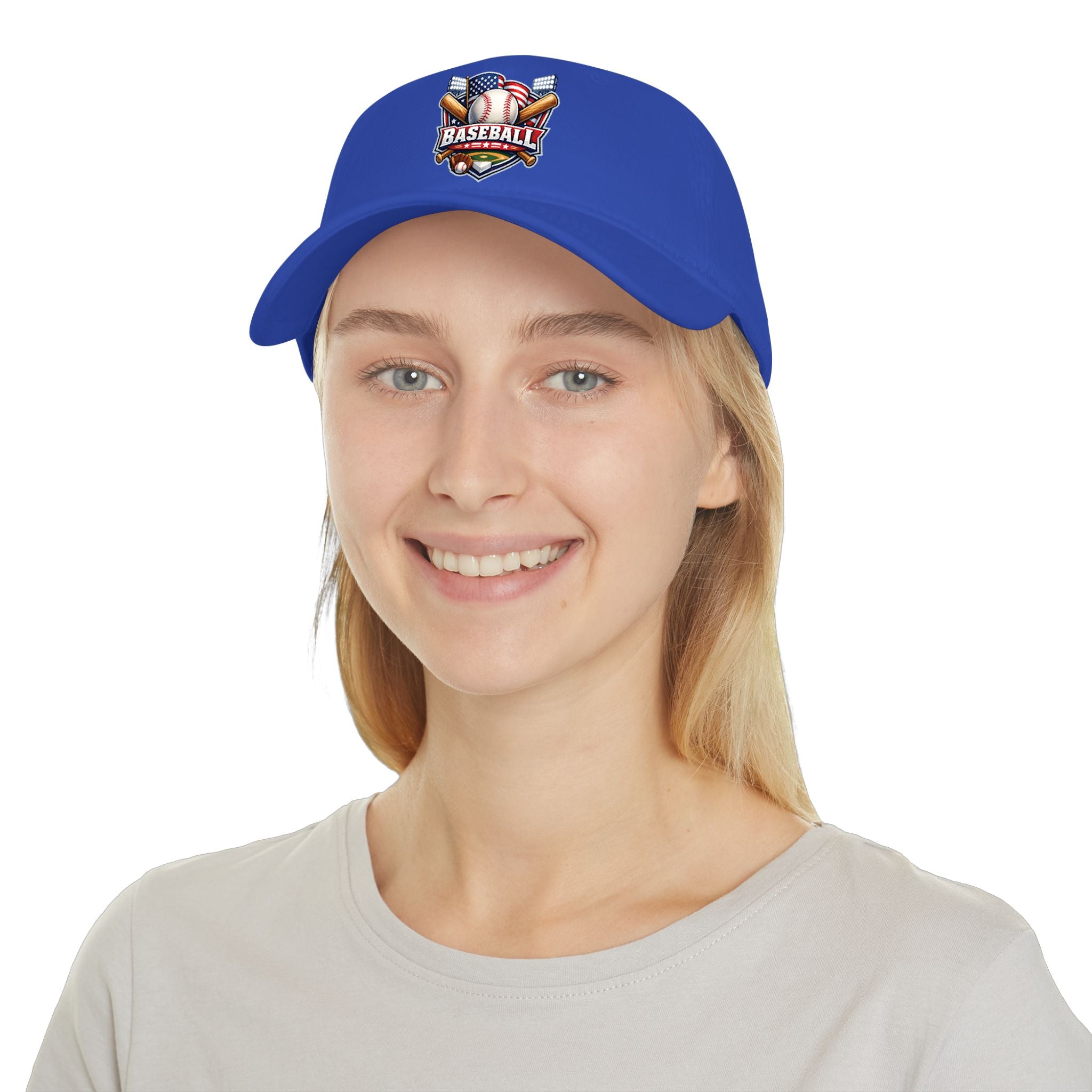 Baseball Emblem Low Profile Cap - Patriotic Baseball Hat