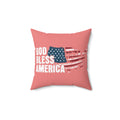 God Bless America Flag Pillow - Patriotic Square Throw Pillow