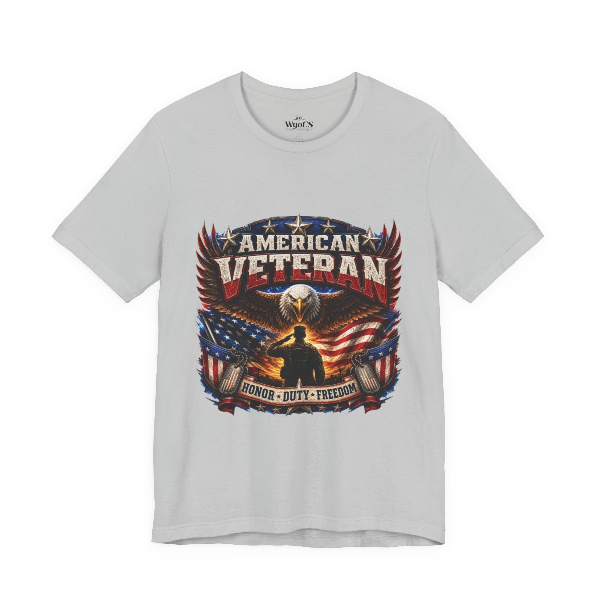 American Veteran T-Shirt - Honor Duty Freedom Patriotic Tee