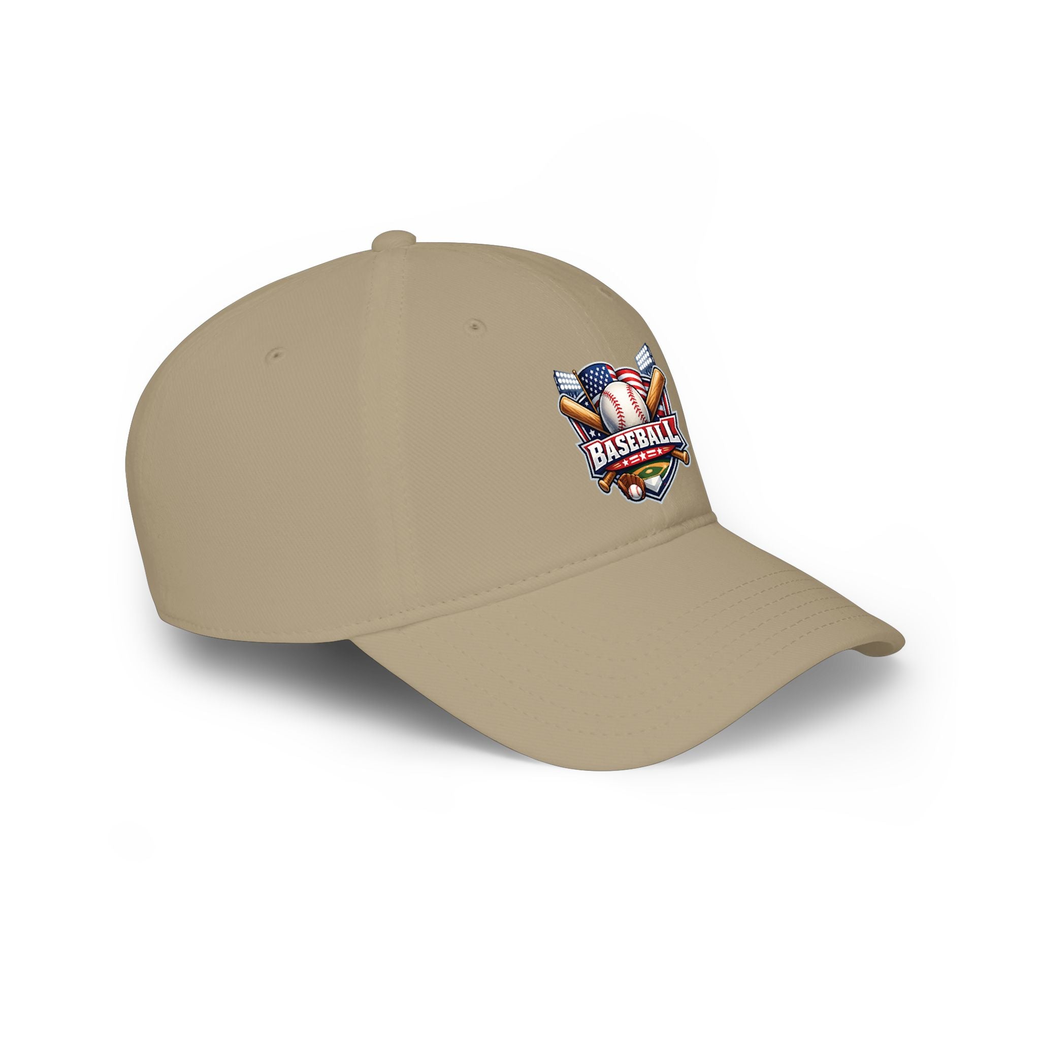 Baseball Emblem Low Profile Cap - Patriotic Baseball Hat