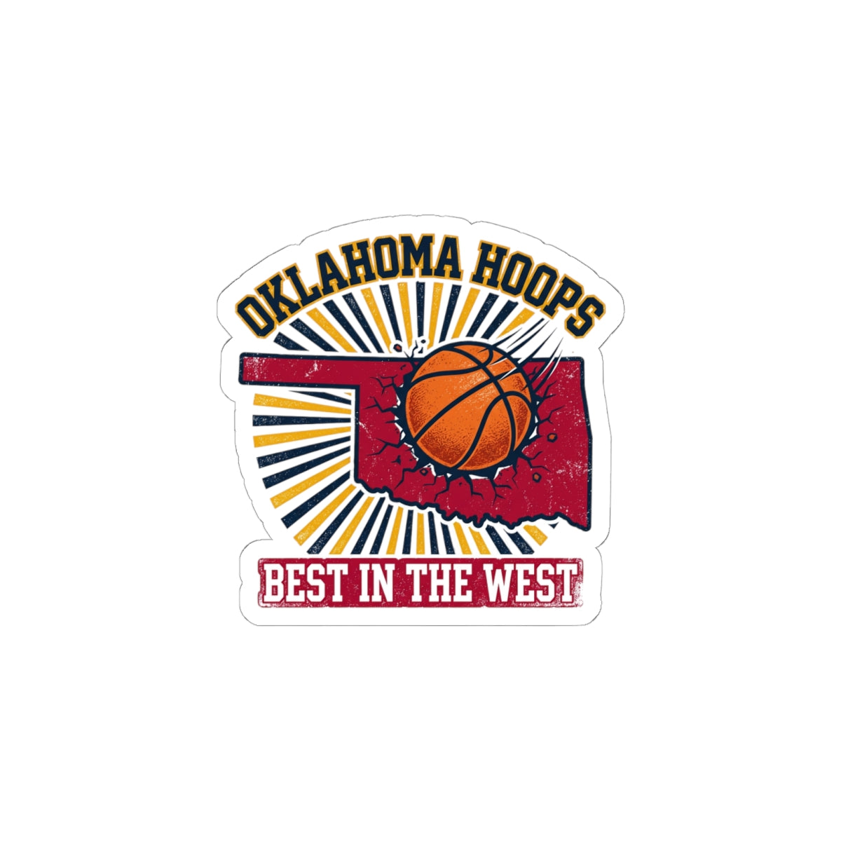 Oklahoma Hoops Kiss-Cut Stickers | Best in the West, Vintage Collegiate