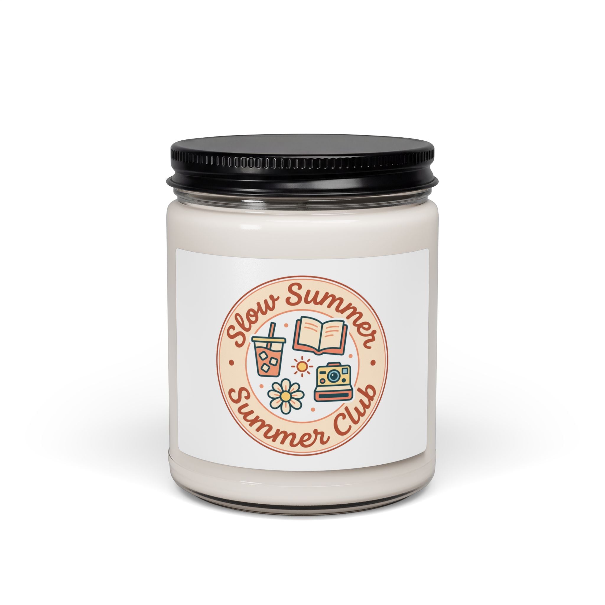 Slow Summer Club Candle, soy jar, summer aesthetic, coastal vibes